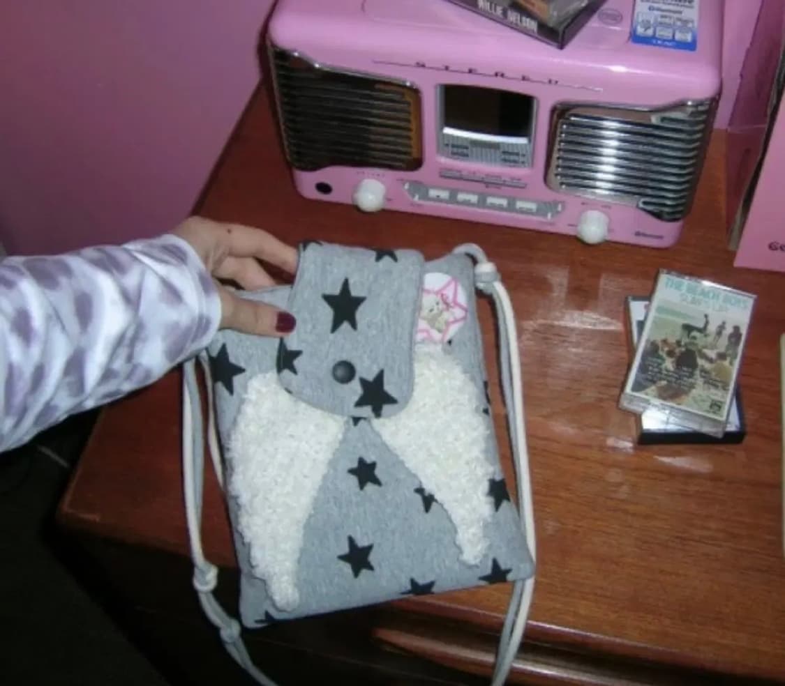 엔젤코어 별패턴 날개 미니크로스백 상품이미지1