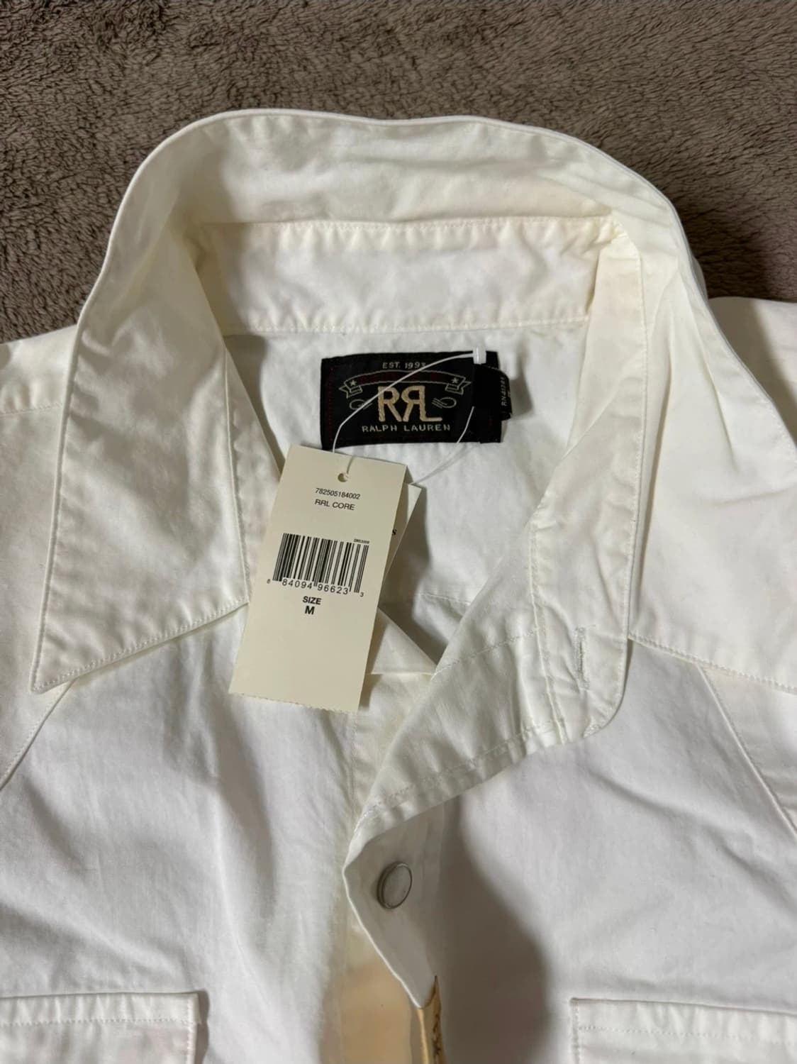 RRL 더블알엘 솔리드 화이트 웨스턴 셔츠 M 상품이미지4