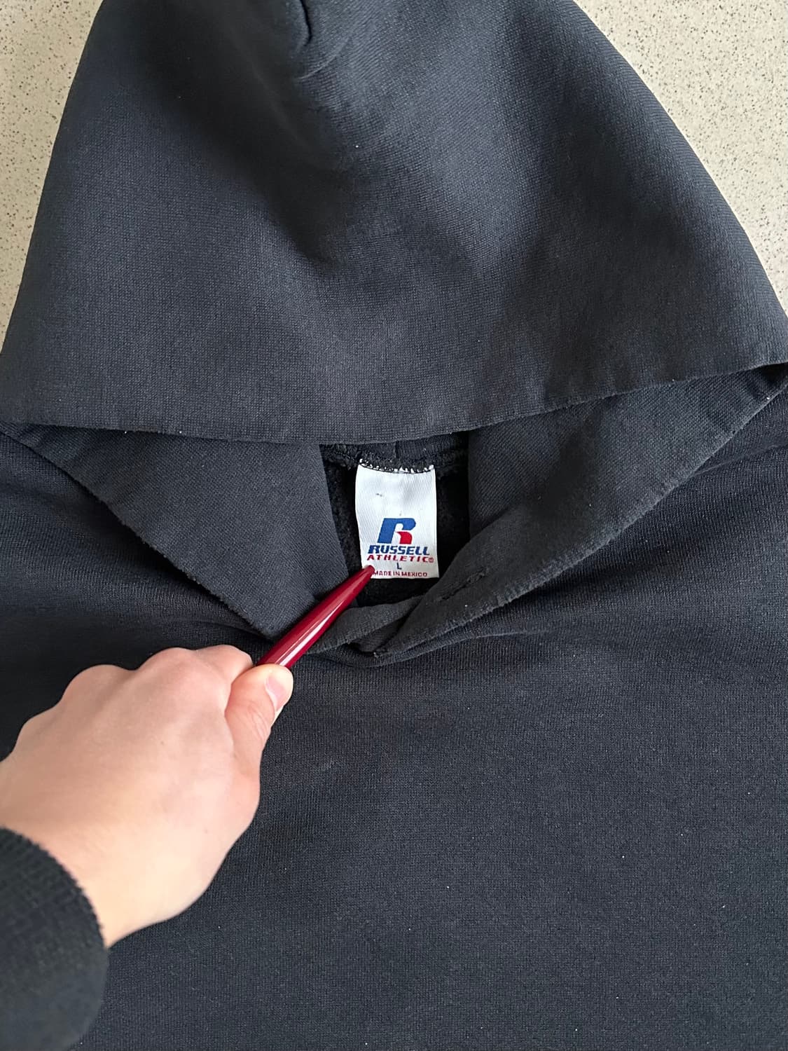 00s 빈티지 러셀 후드 블랙 L 디스트레스드 상품이미지9