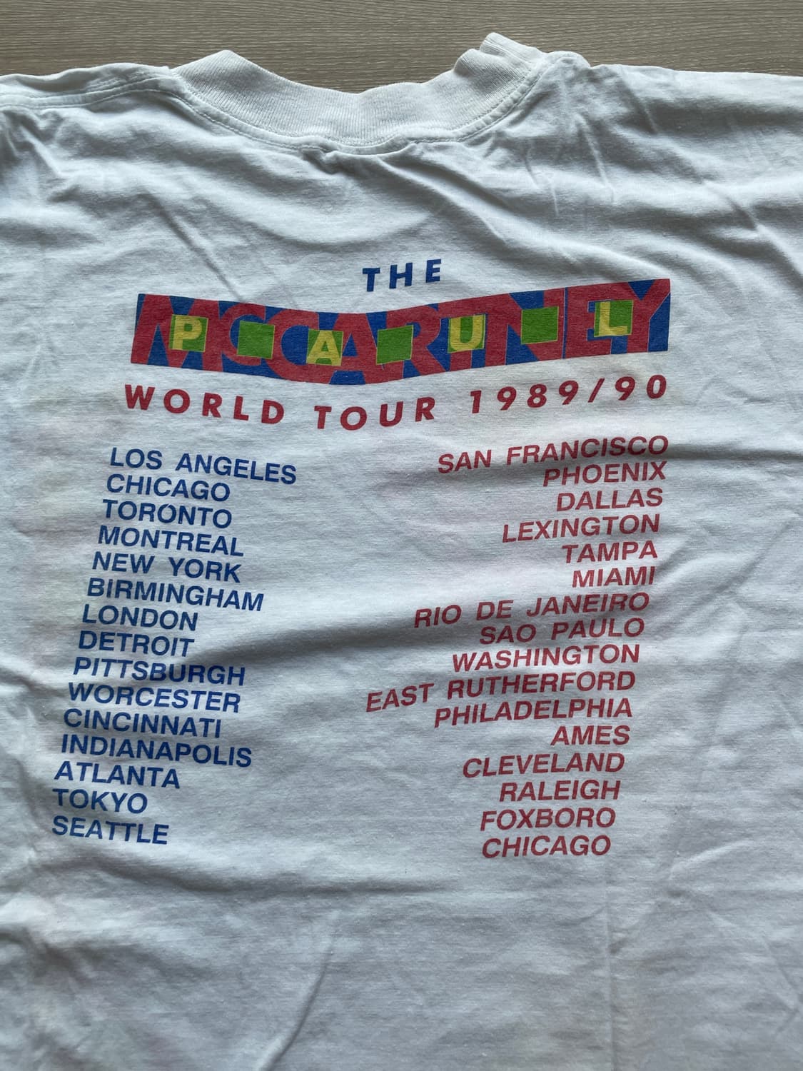 80s 폴 매카트니 월드투어 티셔츠 상품이미지7