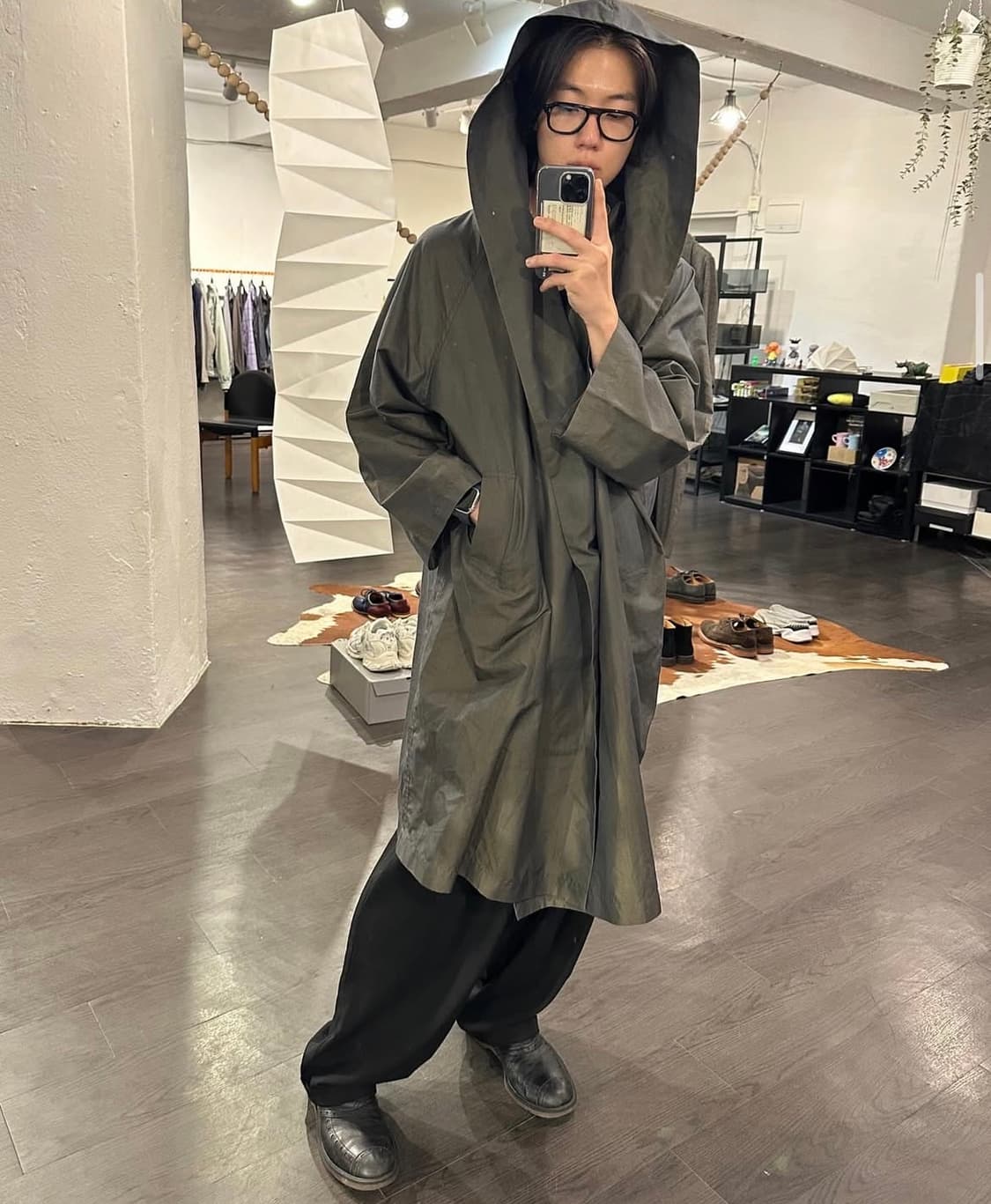 요지야마모토 오버사이즈 후디드 파카 상품이미지2