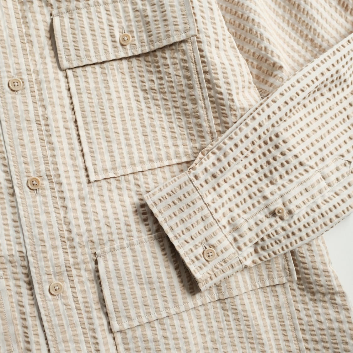 캡틴선샤인 25SS 실크 코튼 시어서커 사파리 셔츠 자켓 38사이즈 상품이미지5