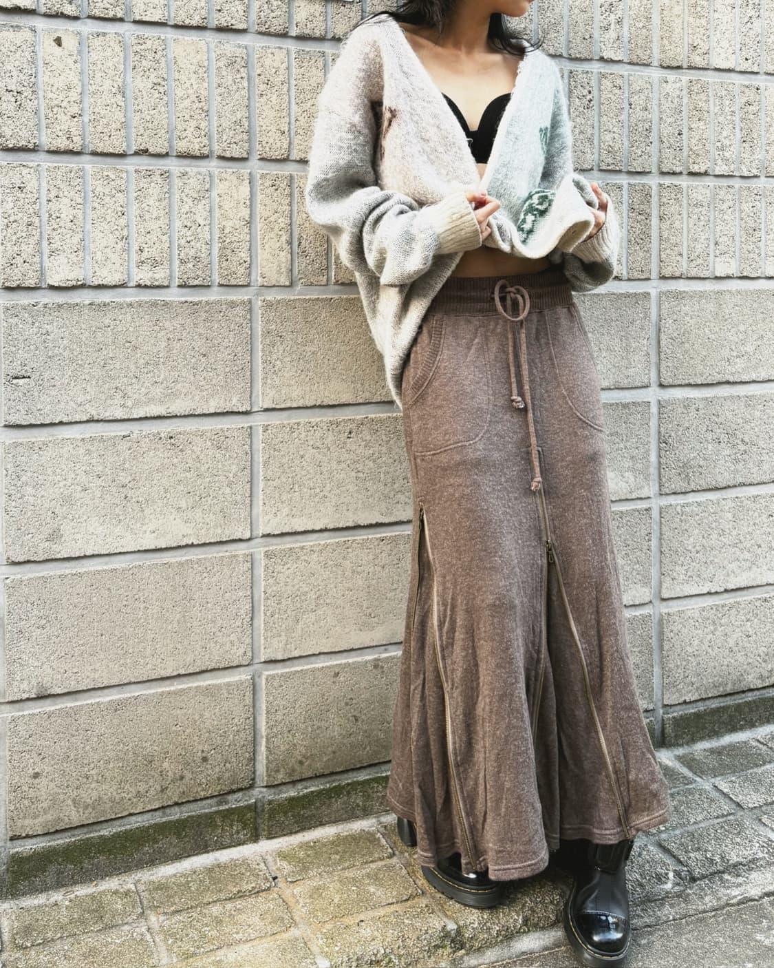 고아 풀 집업 롱 스커트 상품이미지2