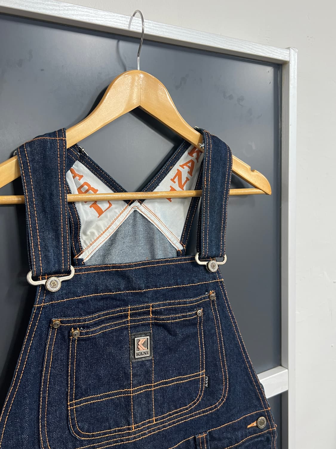 Karl Kani 칼카니 올드스쿨 빈티지 인디고 생지 데님 롤업 멜빵  상품이미지2