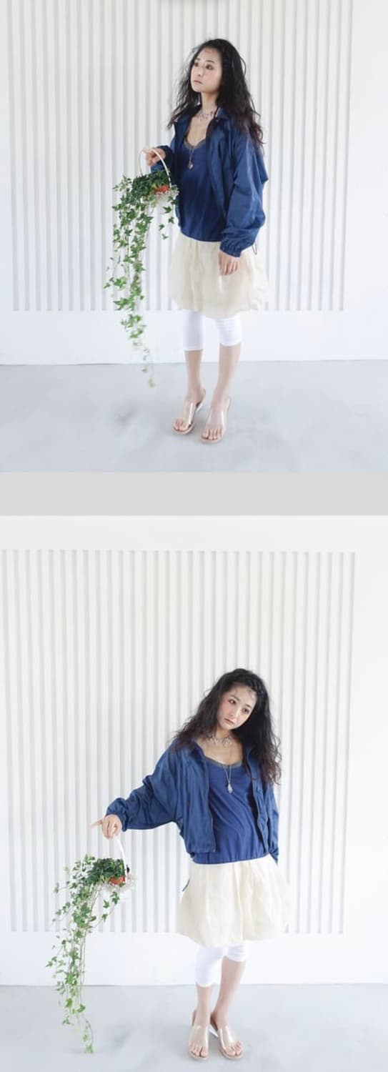 샵페어리 메이드 볼륨 져지 드레스 네이비 + 바람막이 세트 상품이미지3