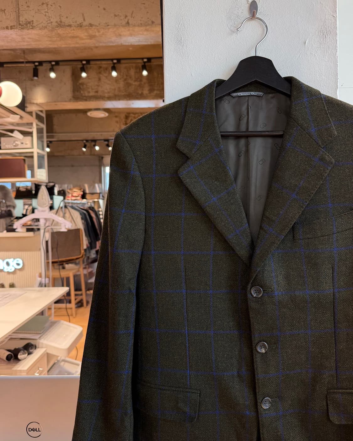 크리스찬 디올 부티크 카키 체크 3b 블레이저 자켓  상품이미지4