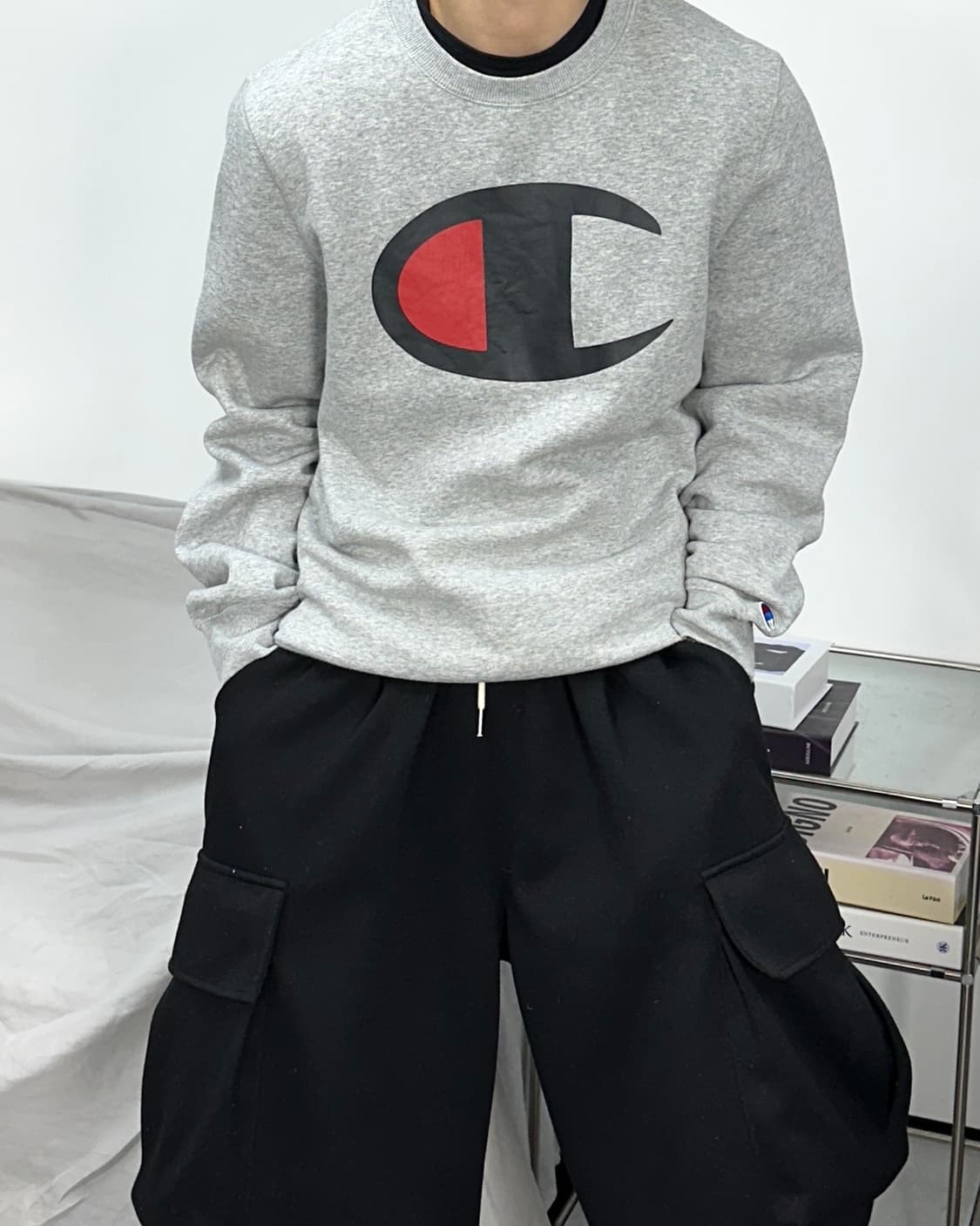 챔피온 빅로고 어센틱 맨투맨 M 상품이미지1