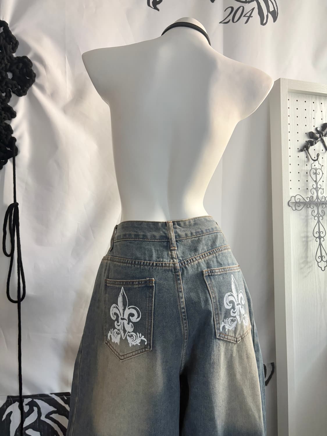 • denim hurt printed wide pants 상품이미지3