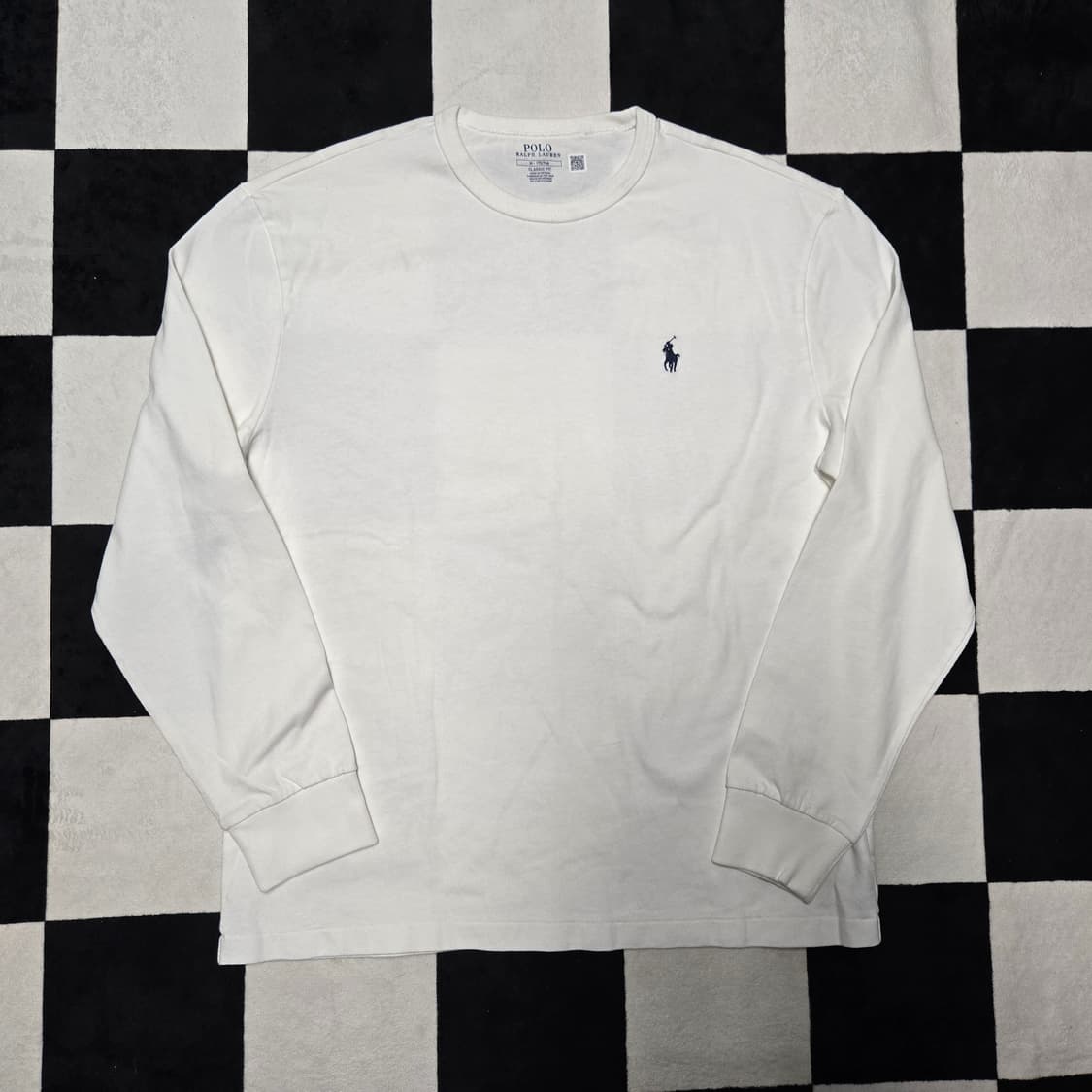 M 폴로랄프로렌 헤비웨이트 긴팔티셔츠 롱슬리브 화이트 상품이미지1