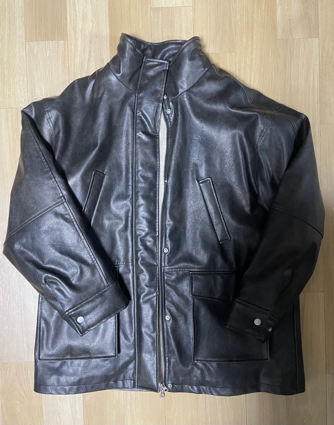 에트몽 레더퍼코트 블랙 상품이미지5