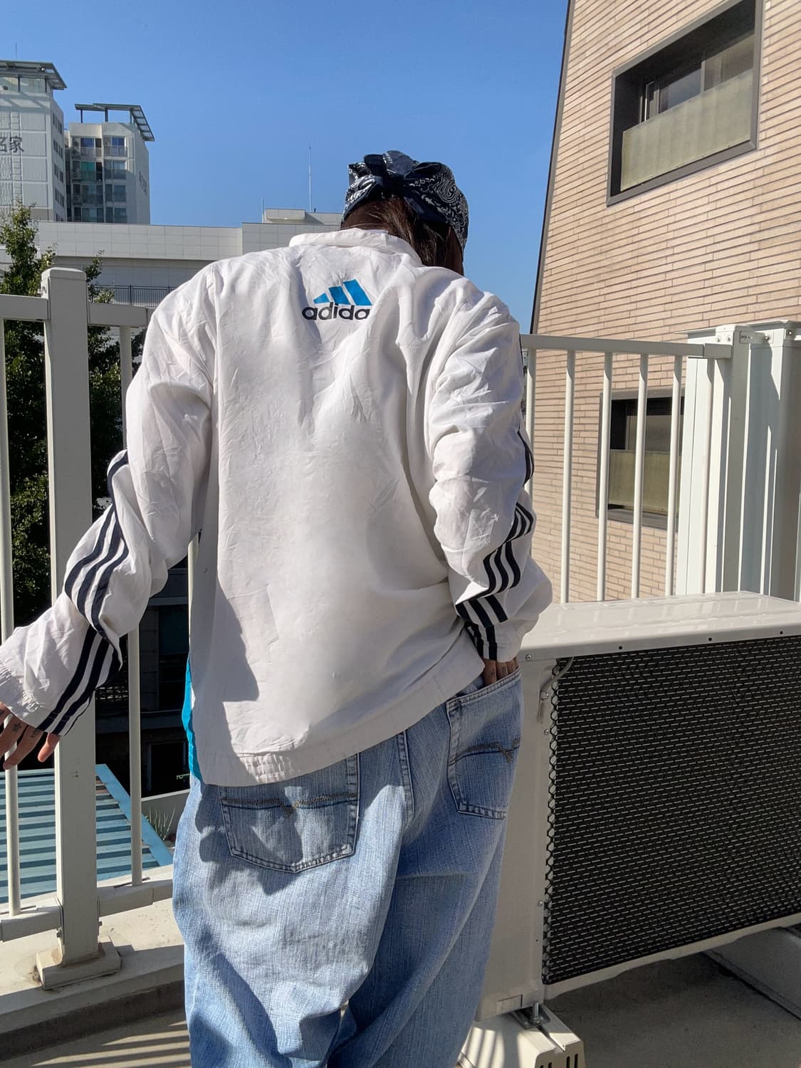 90s ADIDAS 화이트 포카리 윈드브레이커 트랙집업 상품이미지3