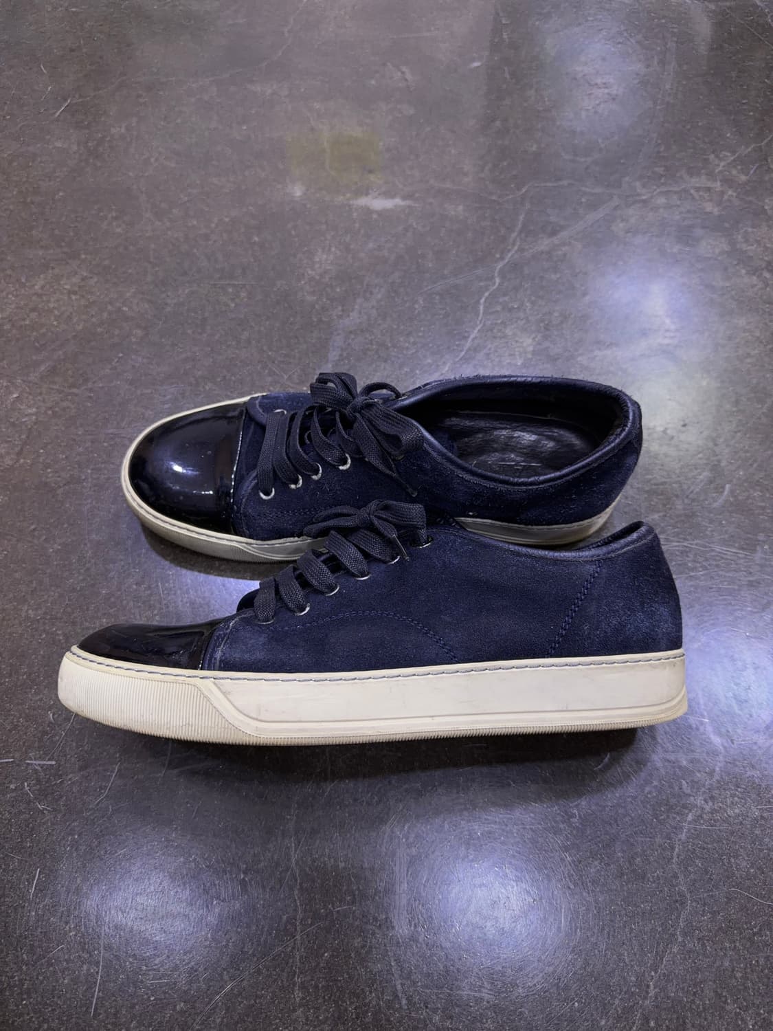 랑방 벨루어 스웨이드 스니커즈 네이비 블랙 6 사이즈 250 상품이미지6