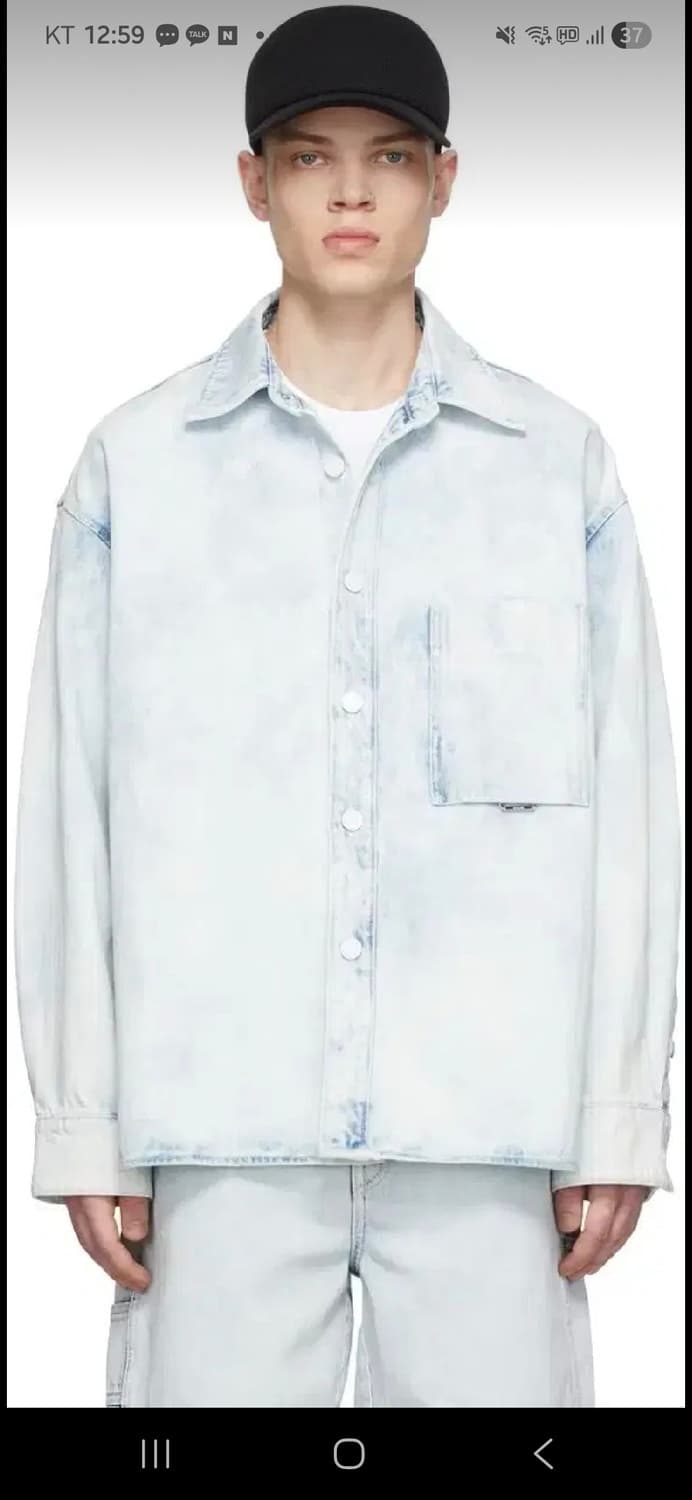 솔리드옴므 애시드데님 아우터셔츠 (XL) 상품이미지4