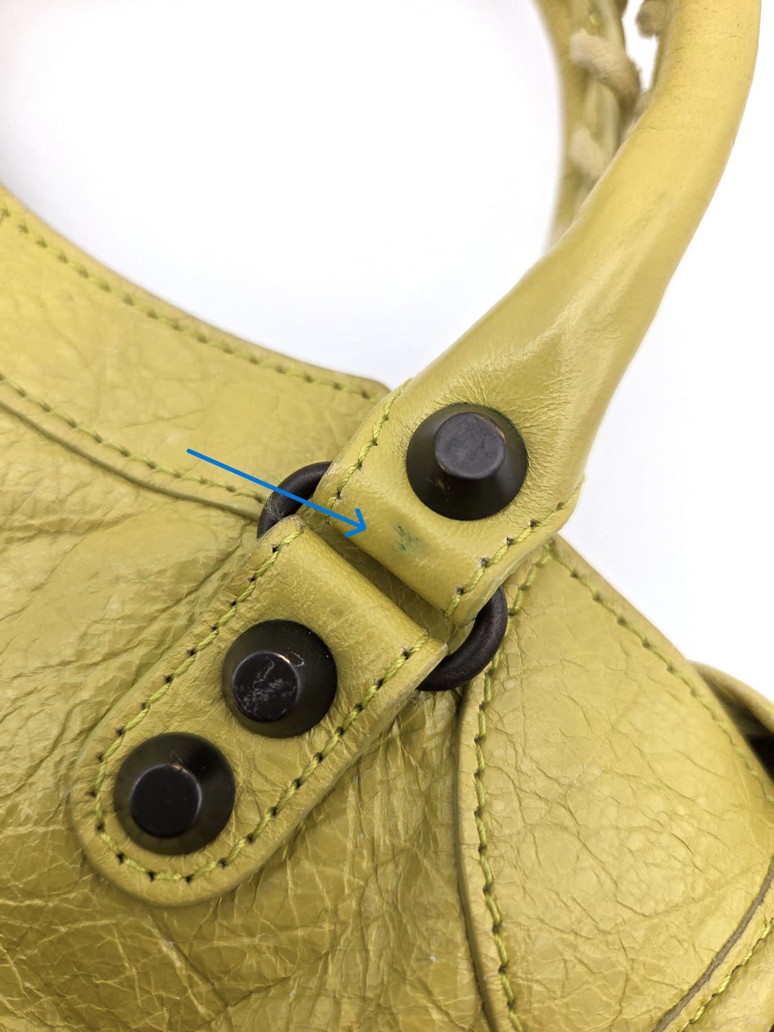 발렌시아가 클래식 미니 시티백 레몬 라임 머스타드 컬러 상품이미지9