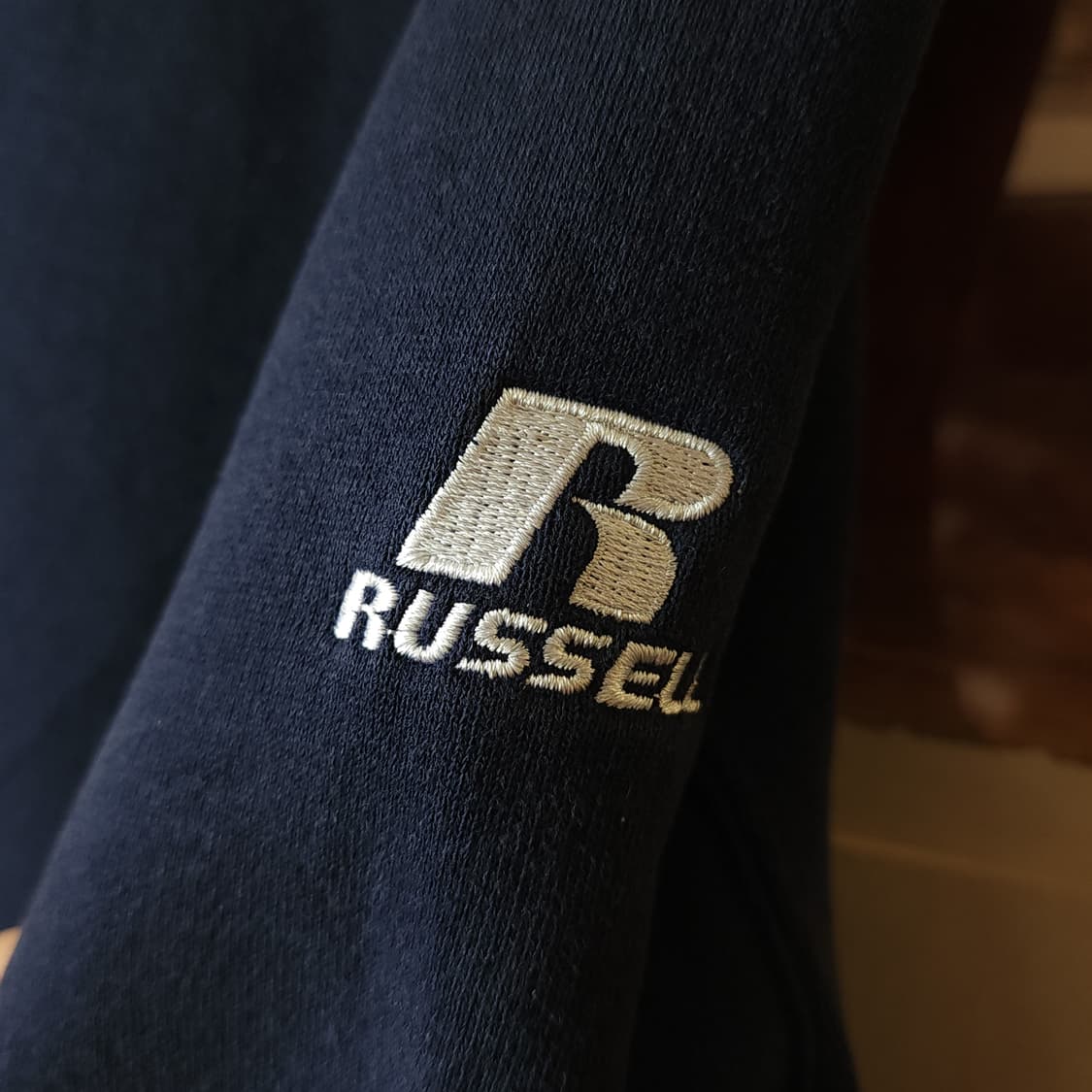 90s 러셀 후드 스웻셔츠 블루스 오리지널 빈티지 레터링 네이비 상품이미지8