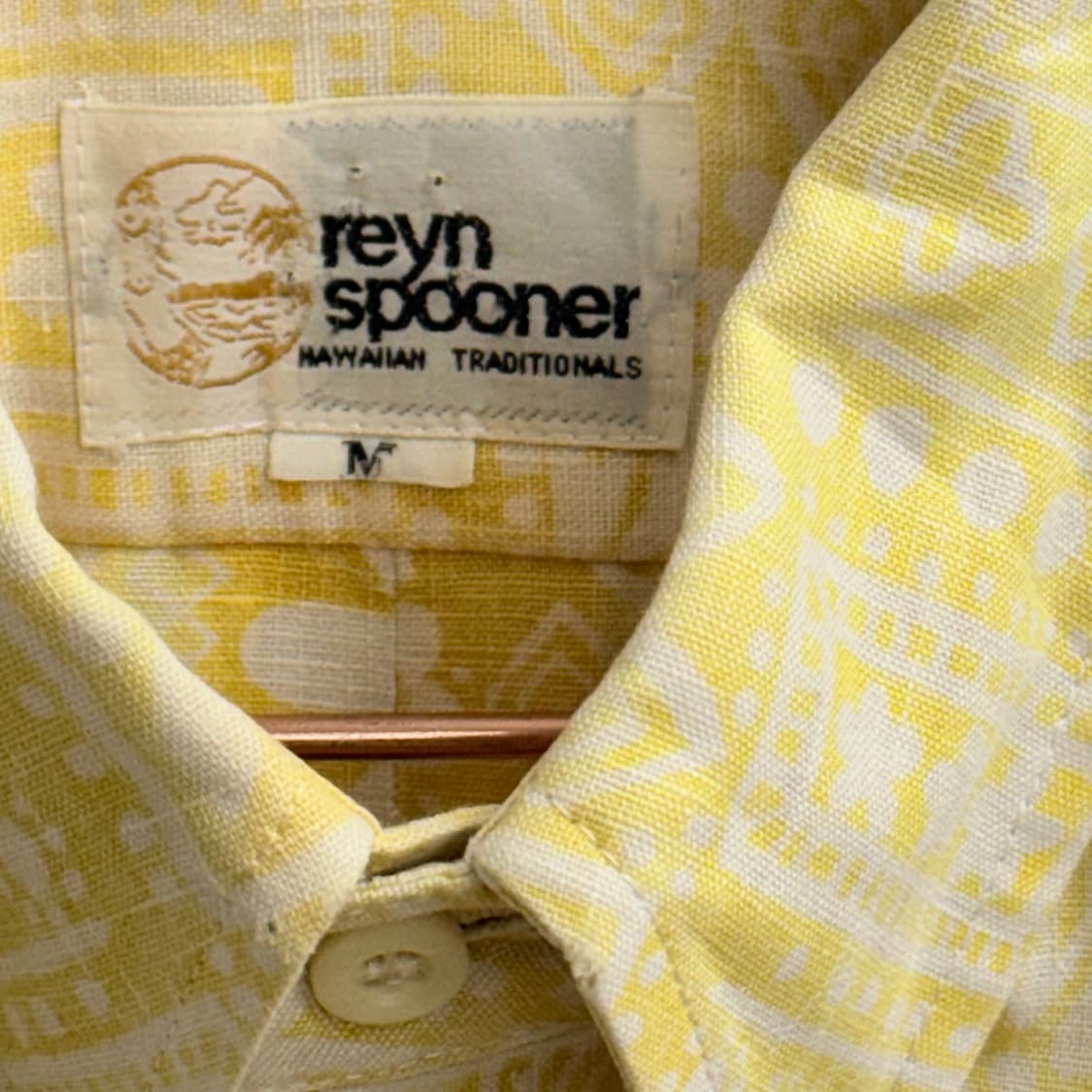 usa 하와이안 Reyn Spooner 옐로우 반팔 셔츠 M 상품이미지2