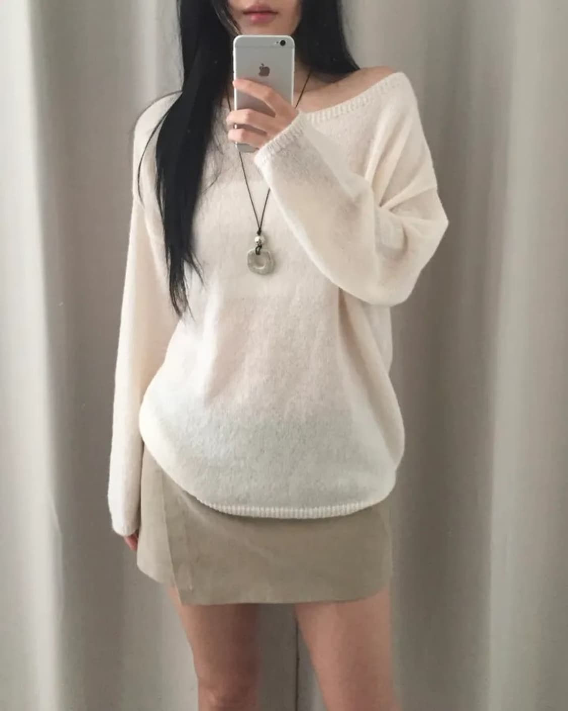 뮤즈드몽드 알파카 니트 아이보리 에이블리지그재그 상품이미지1