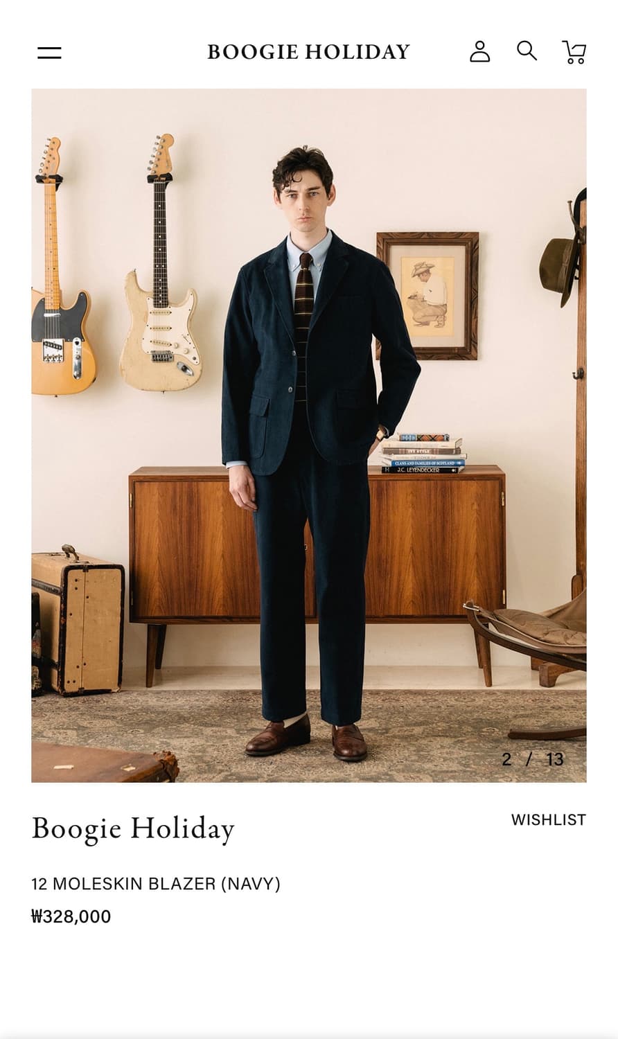 부기홀리데이 12 몰스킨 블레이저 네이비 (XL) 상품이미지6