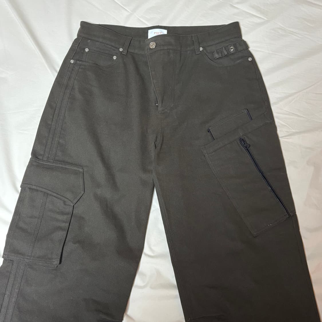 [L] ETCE 카고 와이드 팬츠 다크 올리브 상품이미지1