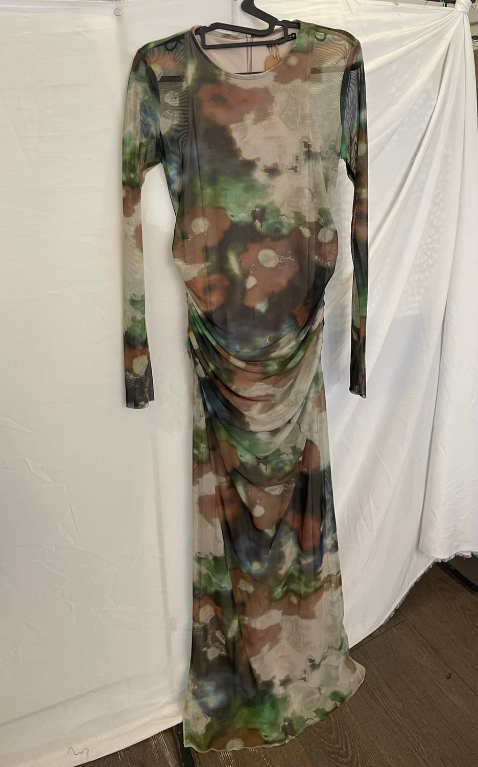 ZARA 망사 프린트 롱원피스 상품이미지1