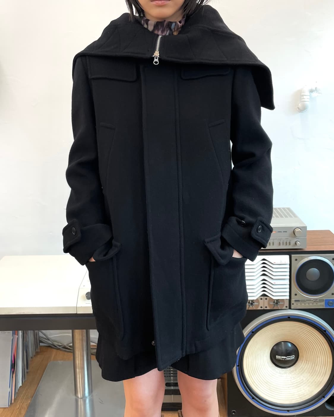 [L] ZUCCa 주카 울 후드 코트 상품이미지4