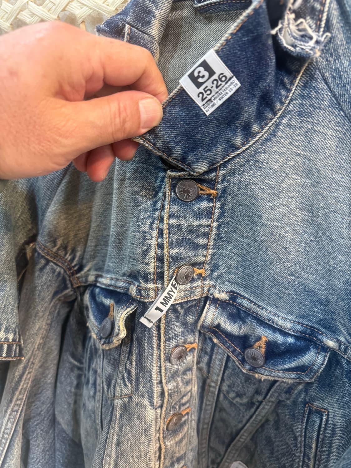 38/55-66 정품 메종 미하라야스히로 콤비네이티드 데님 자켓 팝니다 상품이미지2