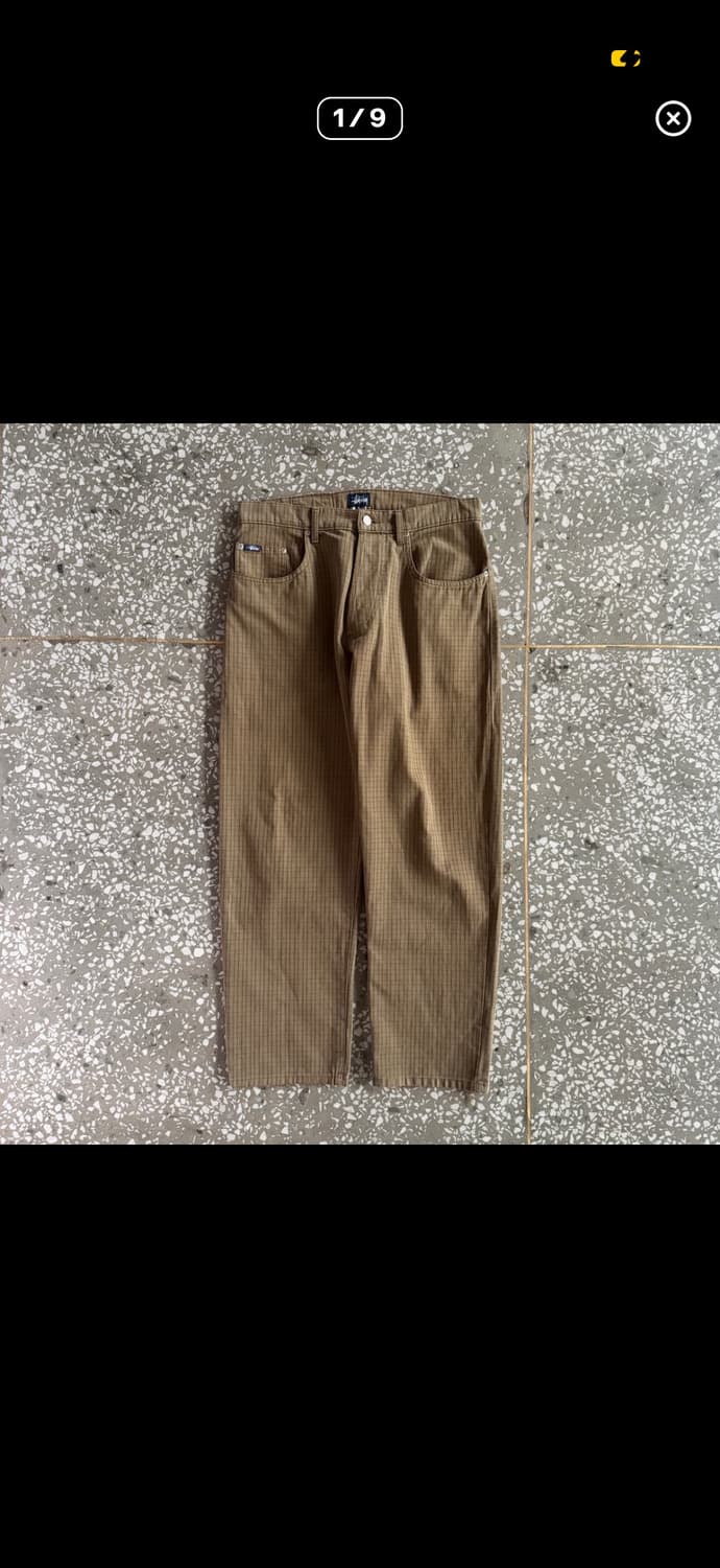 90s 올드 스투시 체크 팬츠 상품이미지1