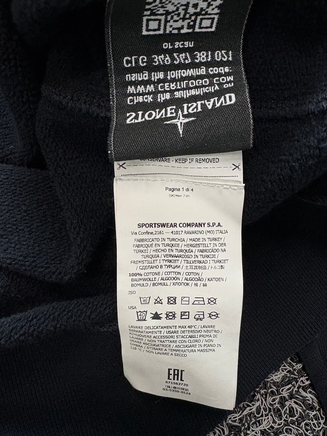 스톤아일랜드 정품 블랙 크루넥 코튼 맨투맨 2508 상품이미지4