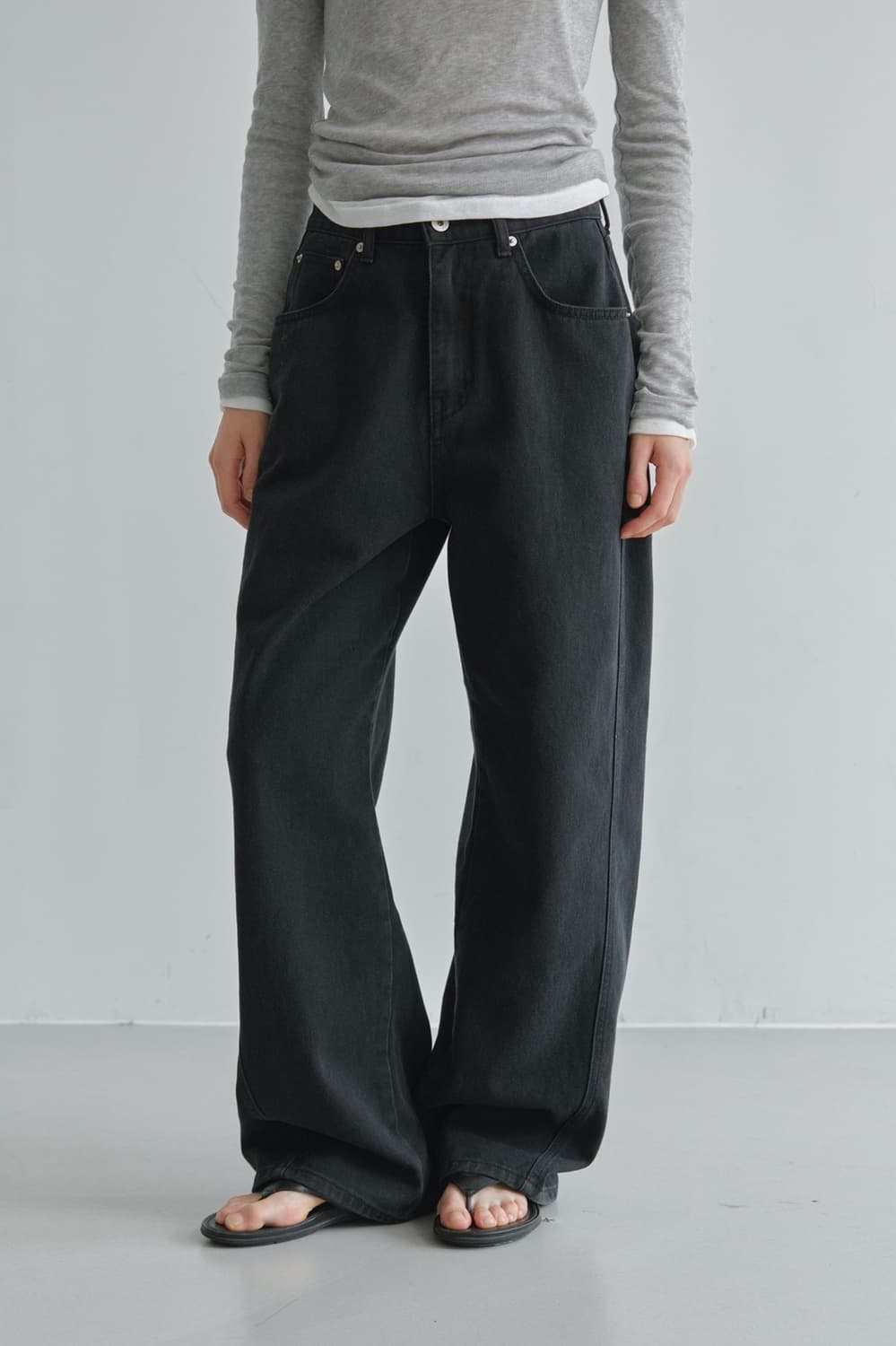 코어드 Tone curved denim (charcoal black) 상품이미지3