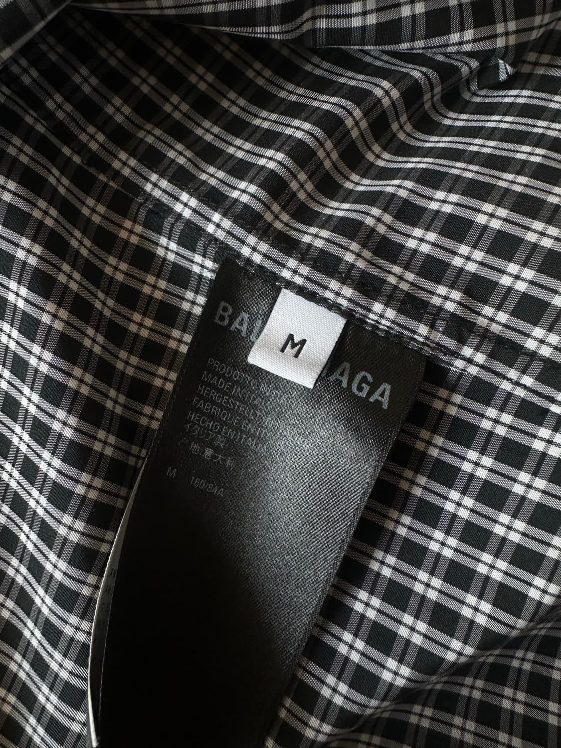 발렌시아가 포플린 마이크로체크 셔츠 M 상품이미지4