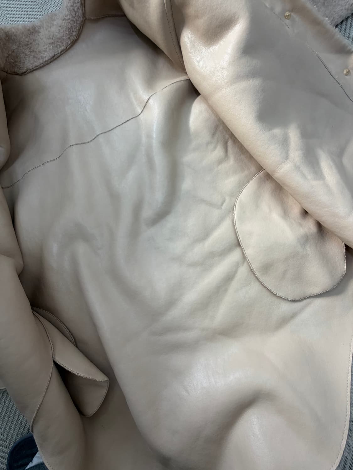 정품) ORR 오르 부클레 오버사이즈 안감 가죽 코트 자켓 XS 상품이미지6