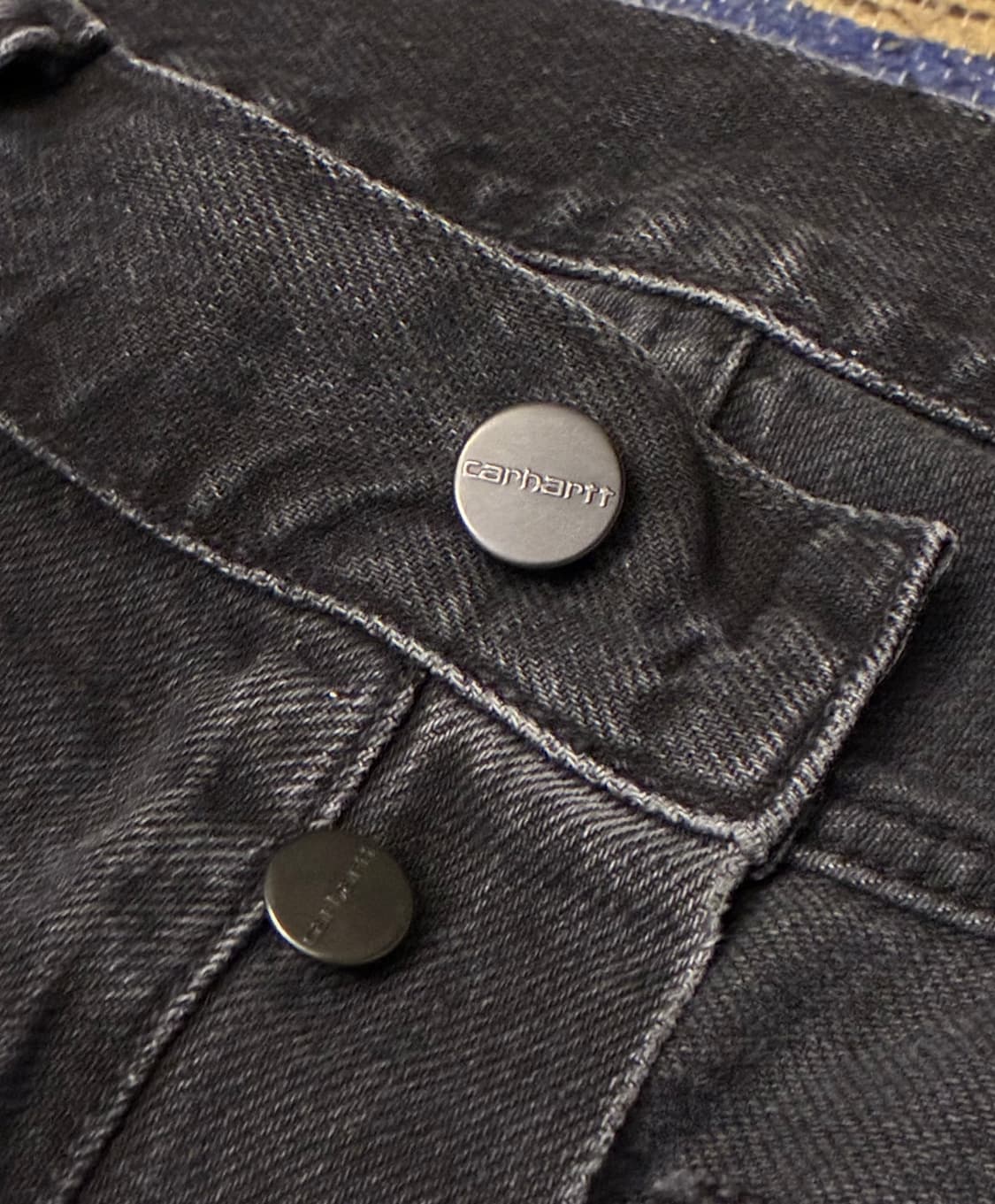 (34~36)칼하트 WIP 놀란 릴렉스 스트레이트 흑청 데님 블랙진 상품이미지4