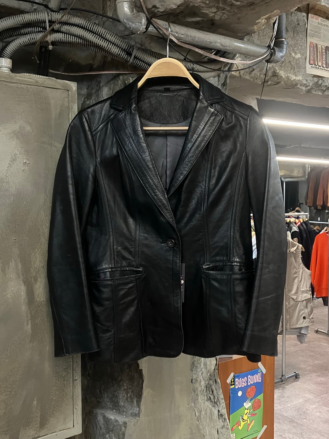 빈티지 가죽 자켓 블랙 66 M #csz2429 상품이미지1