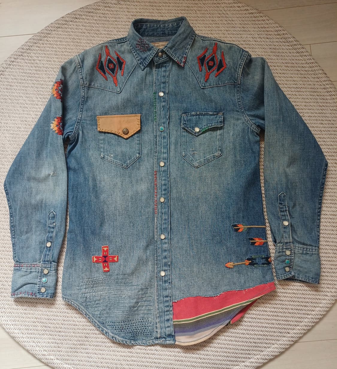 [희귀] 폴로 랄프로렌 사우스웨스턴 사시코 자수 데님 셔츠 (XS) 상품이미지1