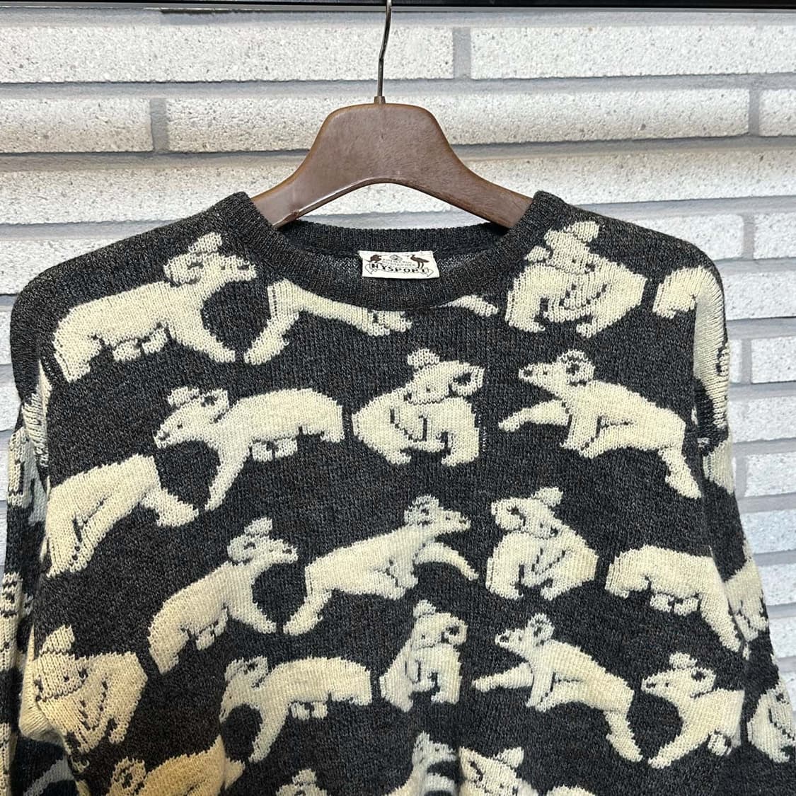 USA VINTAGE 울 니트 코알라 풀오버 패턴 디테일 그레이 상품이미지4