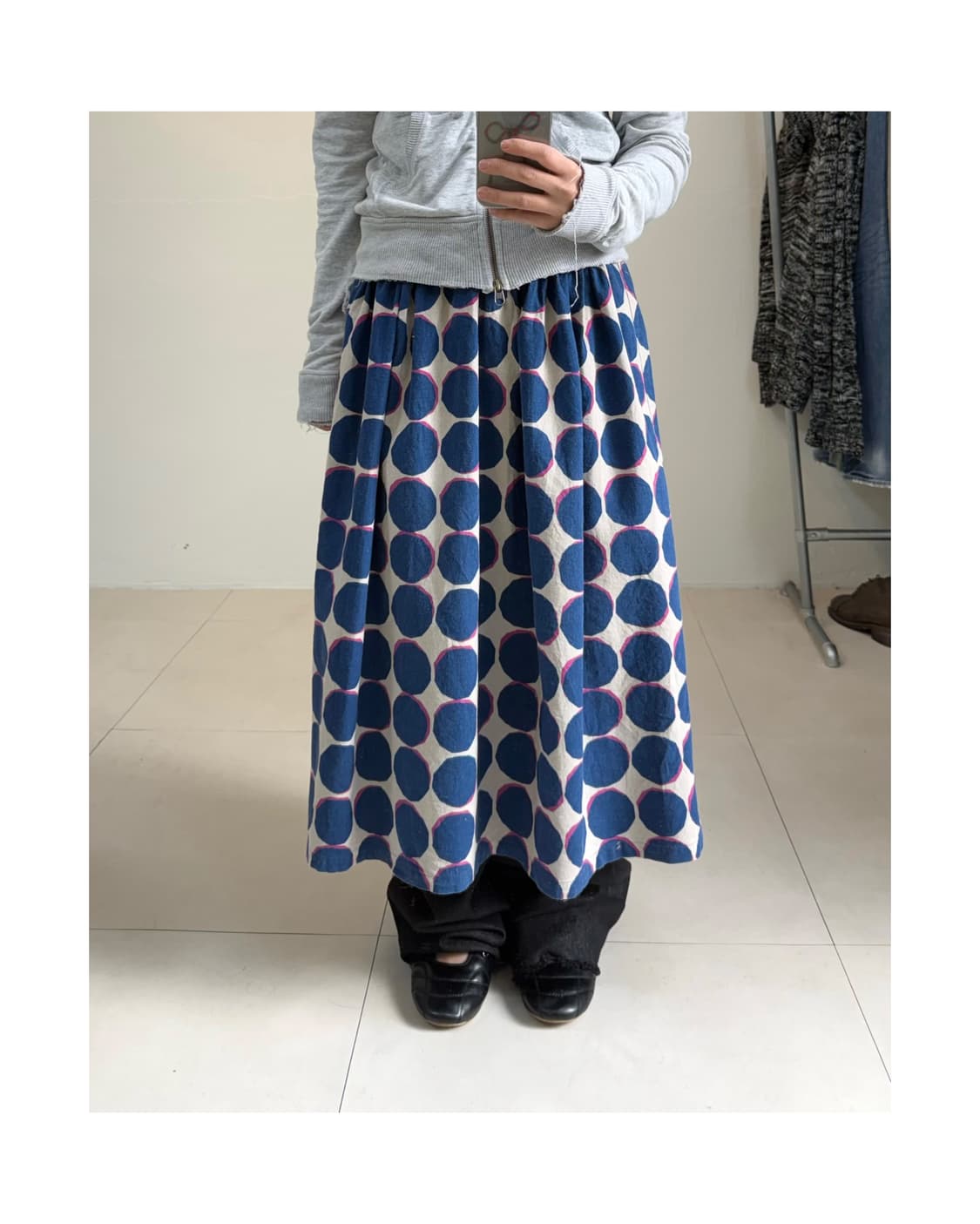 빈티지 도트 스커트 상품이미지1