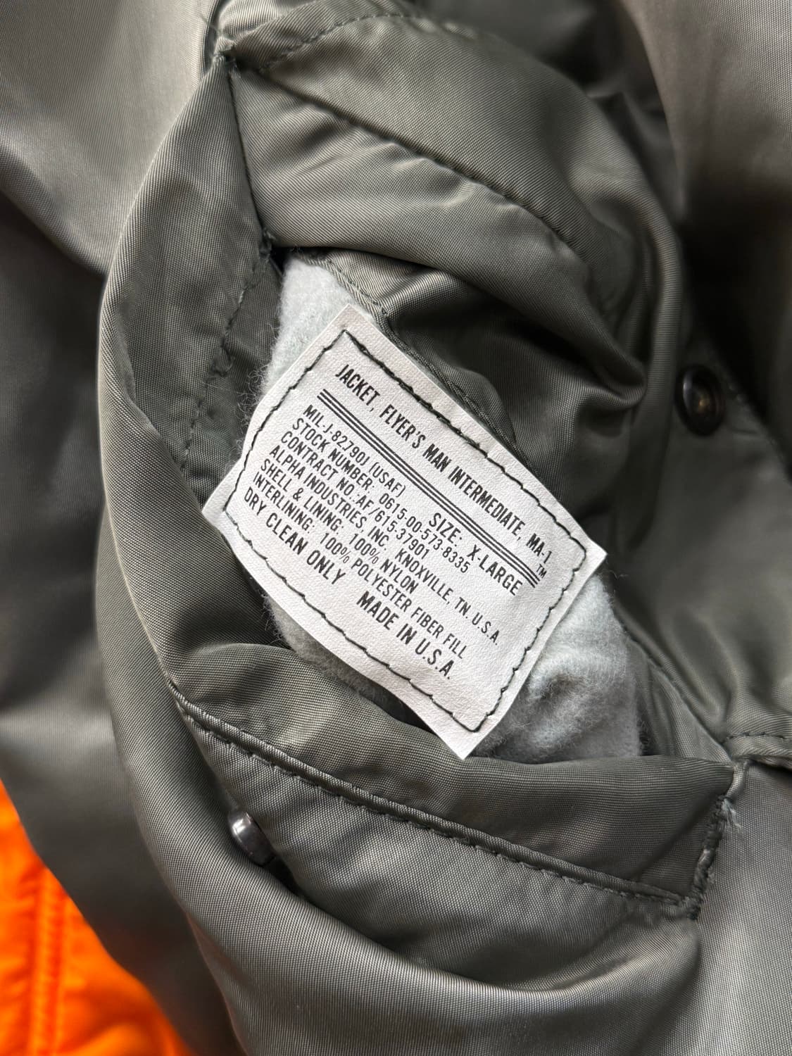 XL) 90s USA Alpha Industries MA-1 Flight 상품이미지9