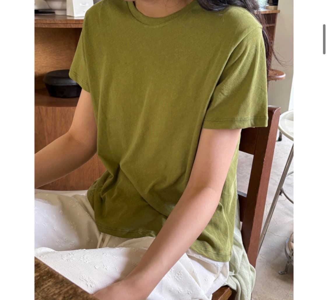 여성 라운지택 강연티셔츠 올리브 상품이미지5