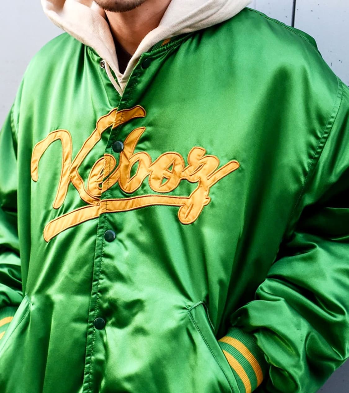 KEBOZ - SATIN VARSITY JACKET 상품이미지3