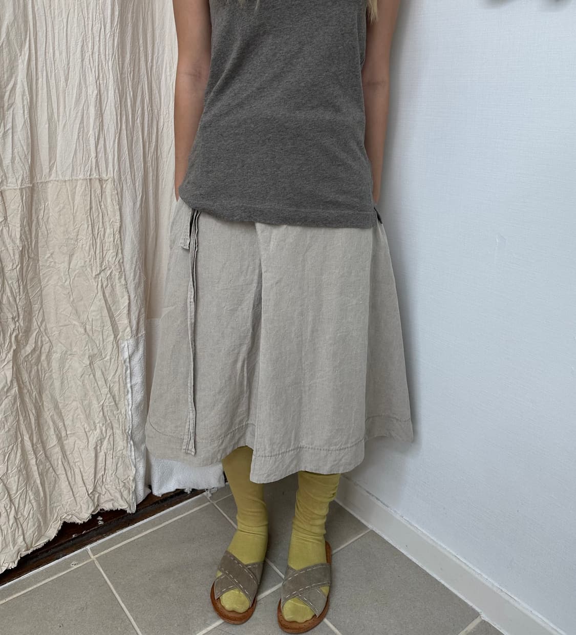 homspun linen skirt 상품이미지3