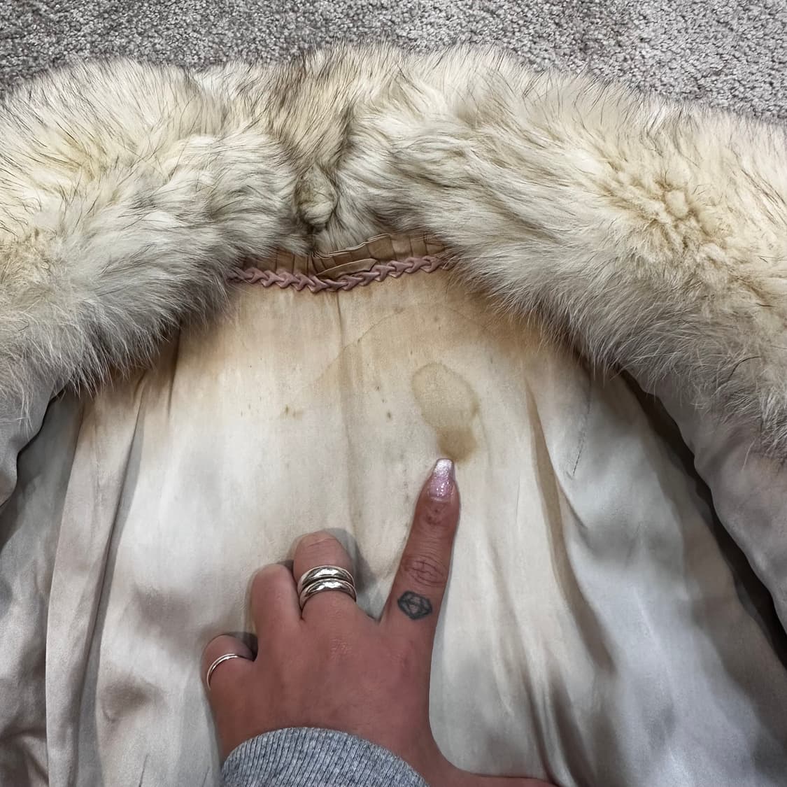 빈티지 아이보리 사가폭스 퍼자켓M 상품이미지5