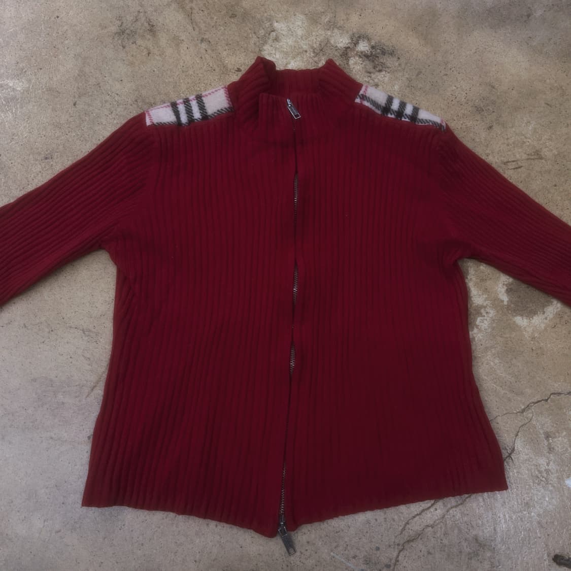 버버리 와인 니트 집업  상품이미지3