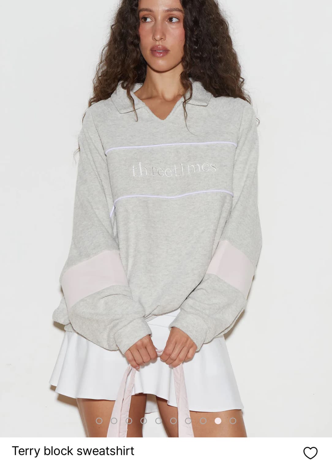 쓰리타임즈 Terry block sweatshirt S사이즈 (택포) 상품이미지1