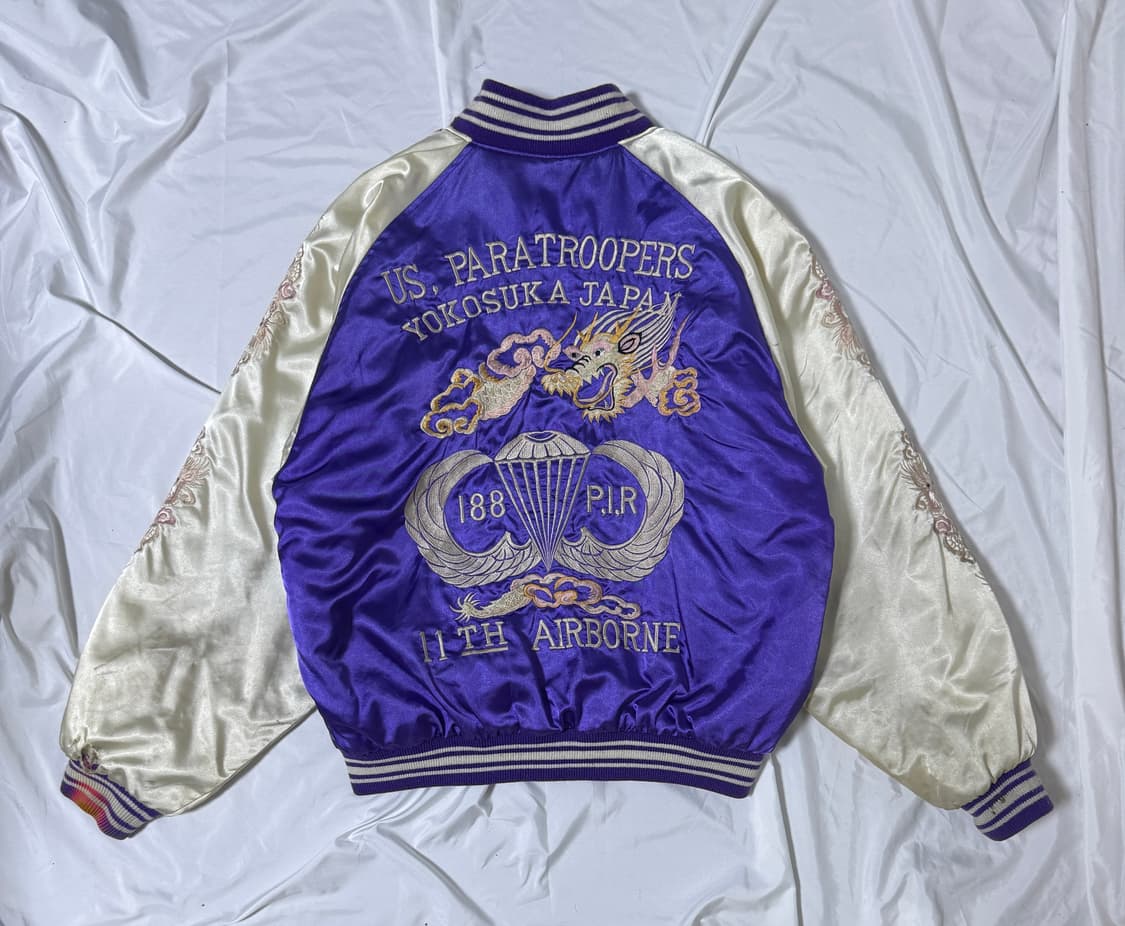 Border carwin 요코스카 재팬 미군 공수부대 용 자수 스카잔 상품이미지1