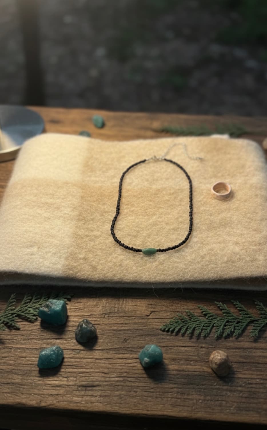 블랙 코드 그린 스톤 목걸이 상품이미지3