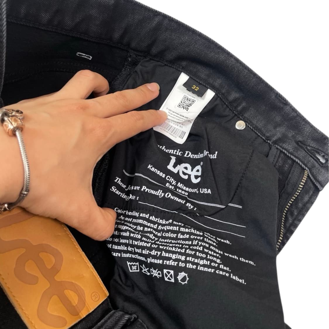 리 Lee 흑청 스트레이트 데님팬츠 32 상품이미지3
