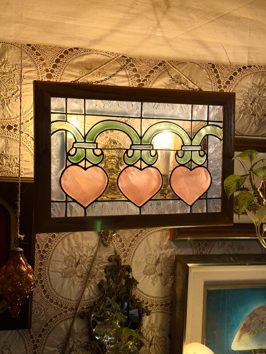 영국 앤틱 핸드크래프트 스테인드글라스 썬캐처 패널 상품이미지1