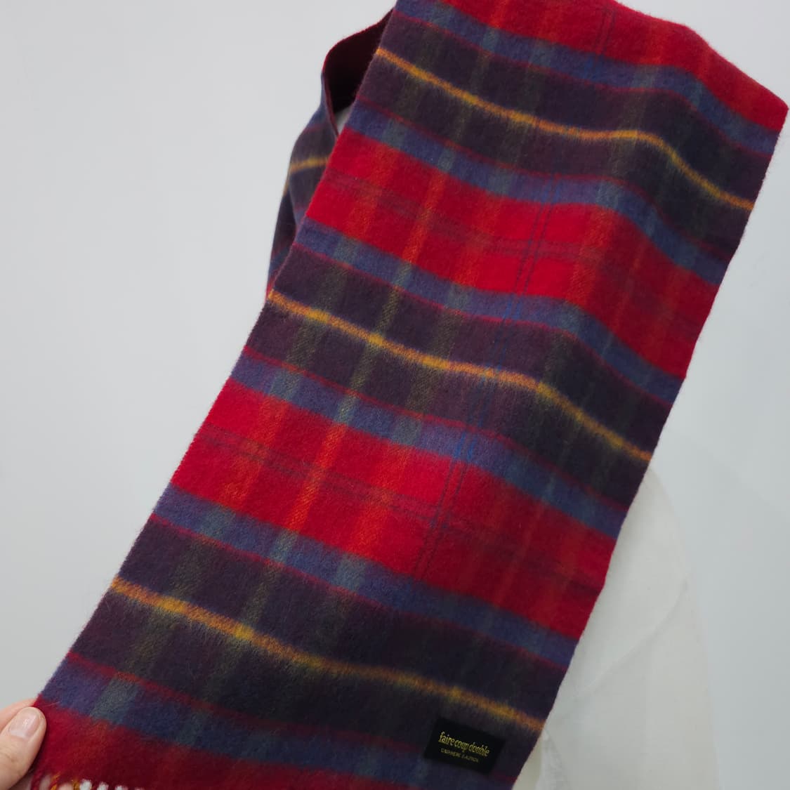 캐시미어 알파카 양면 체크 머플러 남녀공용 상품이미지5