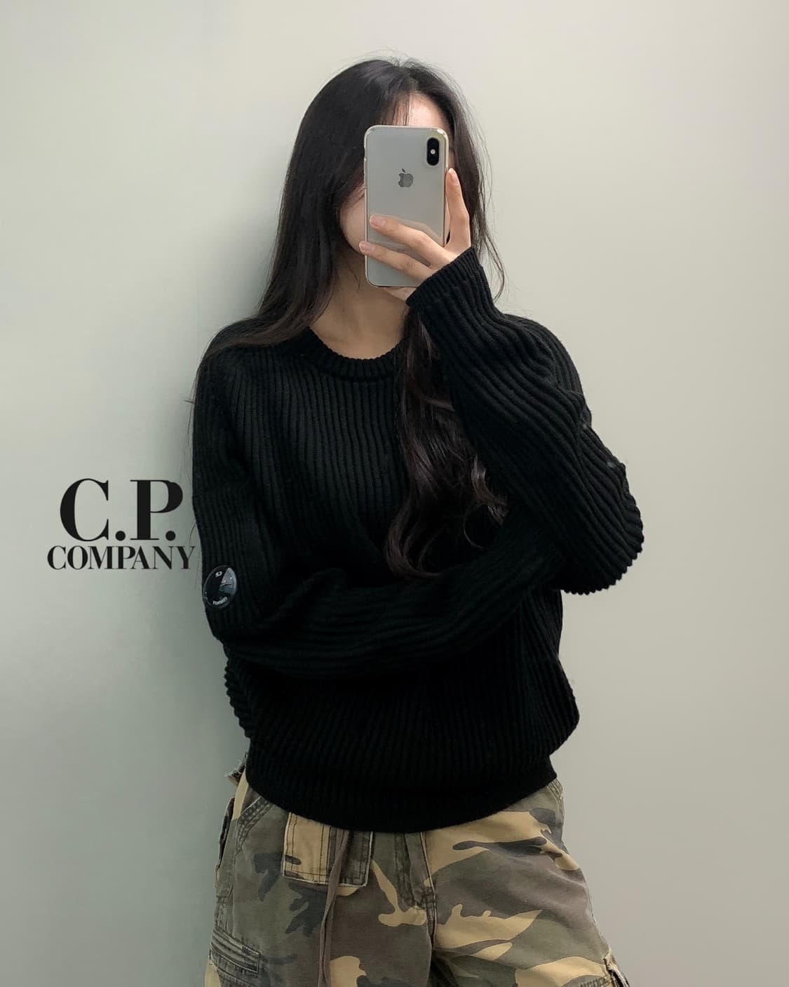 C.P company 씨피컴퍼니 메리노울 렌즈 패치 니트  상품이미지3