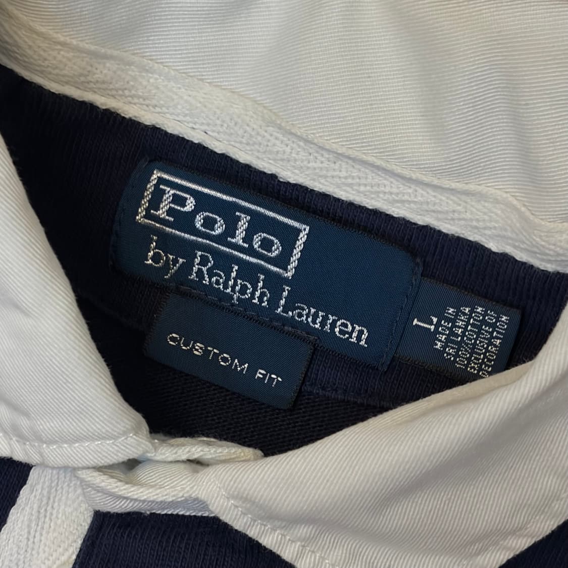 레어 90s 미국 빈티지 폴로랄프로렌 헤비코튼 럭비티 카라티 상품이미지6